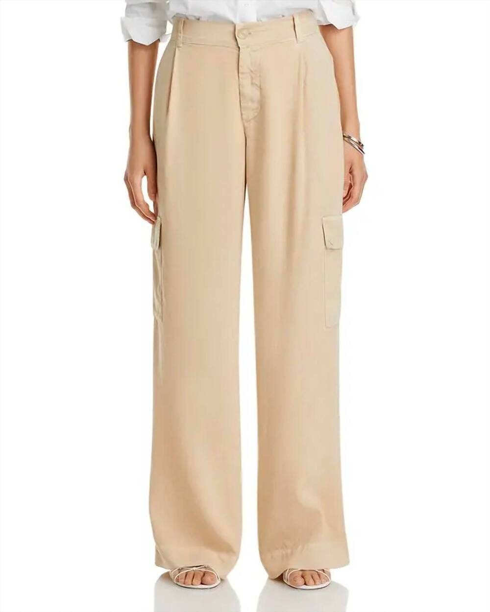 NEW BELLA DAHL women's cargo wide leg pant in sumer khaki